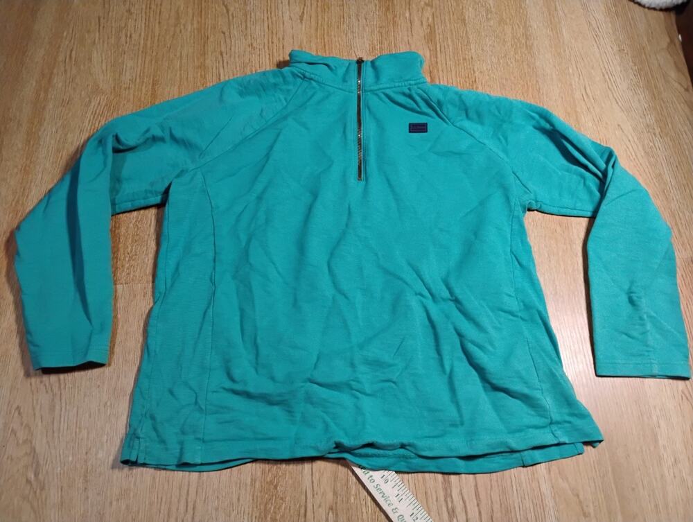 LL Bean XL Green Trail Fleece Quarter Zip Pullover Jacket 280962